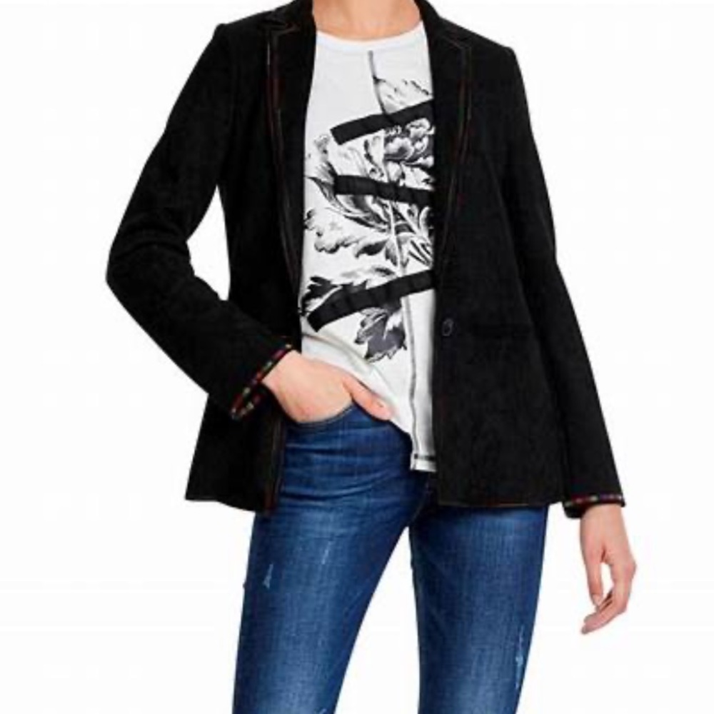 Desigual Suede Effect Linz Rainbow Blazer